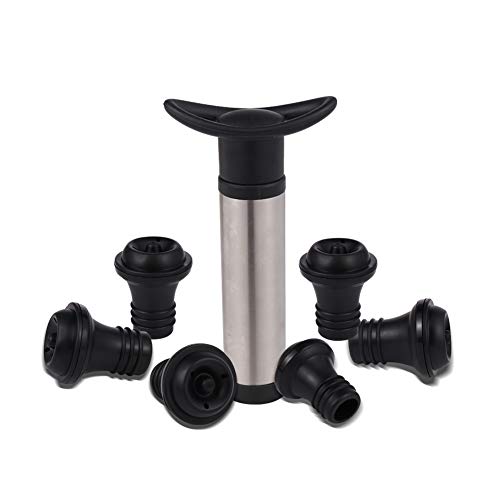 falllea Tapones para Botella de Vino al Vacio Protector para Bomba Ahorrador de la Bomba del Ahorro del Vacío Wine Saver Bomba de Vino con 6 Tapones de Botella