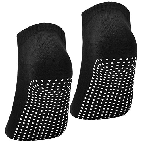 Fangehong 4 Pares Calcetines Antideslizantes para Mujer Hombres Talla EU 40-45, Calcetin de Deporte con Grips para Yoga, Pilates