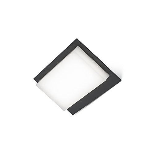 Faro Barcelona 70822 - VERTICE Aplique (Bombilla incluida) LED, 9W, Cuerpo de Aluminio y difusor de pc Opal, Color Gris