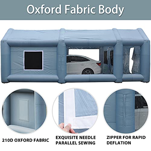 Fayelong Carpa Inflable para Cabina De Pintura En Aerosol con 2 Sopladores 680W + 350W Y Sistema De Filtro De Aire Carpa Portátil para Cabina De Pintura para Autos