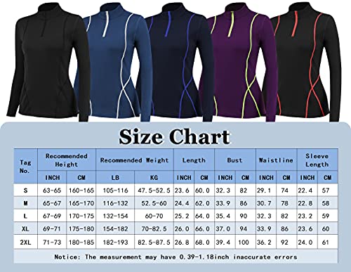 FEOYA Camiseta Térmica Mujer Transpirable Camisetas Deportivas de Mangas Largas Cálidas Sudadera Ligera Polar Ropa Térmica T-Shirt Negro M