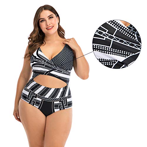 FEOYA - Mujer Bañador de Dos Pieza Estampado para Verano Traje de Natación con Aros Push up Sexy Ropa de Baño de Talla Grande Swimwear for Women