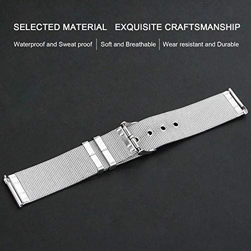 Festnight Correas de reloj de acero inoxidable de 22 mm Correa de malla de liberación rápida Pulsera de metal de repuesto con hebilla de cinturón Pulsera deportiva Correa de reloj compatible con reloj