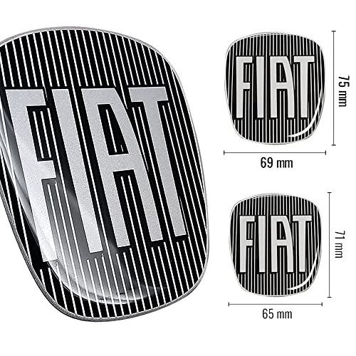 Fiat 14186D-14187B Adhesivo 3D Reemplazo Logo Negro para Bravo, Frontal y Trasero