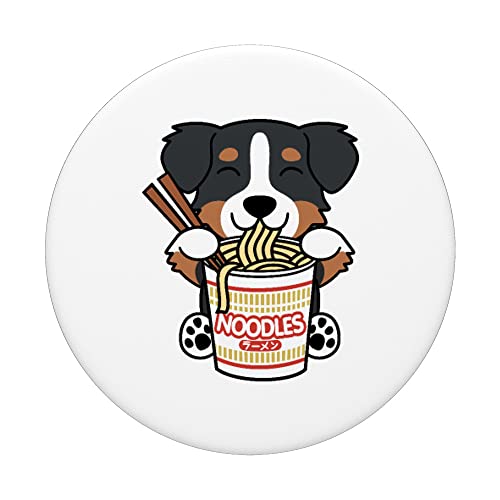 Fideos ramen instantáneos Perro de montaña bernés PopSockets PopGrip Intercambiable