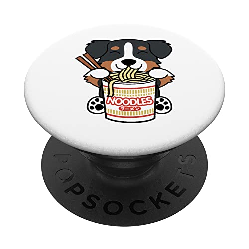 Fideos ramen instantáneos Perro de montaña bernés PopSockets PopGrip Intercambiable