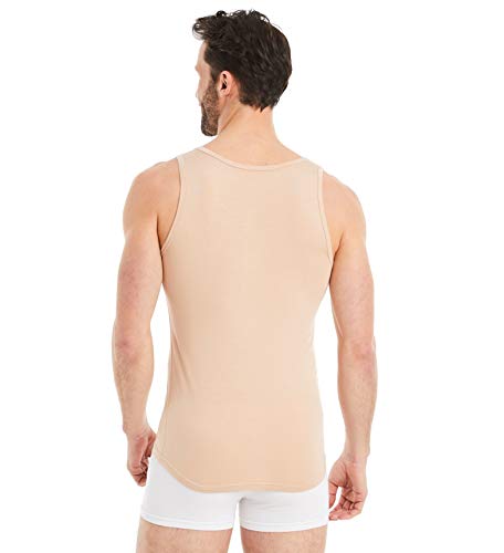 FINN Camiseta de Tirantes para Hombre - Ropa Interior Microfibra Invisible Color Piel Nude L