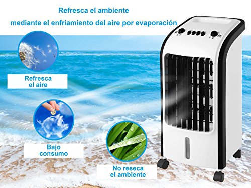 Firstline Europa Enfriador de Aire Climatizador Evaporativo de bajo Consumo 60W. Humidificador. 3 Niveles de Potencia. Portatil y Fácil de Usar FRESHI F460