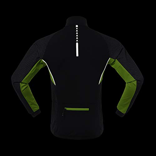 Fitsund Chaqueta de ciclismo para hombre, de manga larga, cortavientos, transpirable, para bicicleta de montaña, M-2XL, Hombre, Verde 1, medium