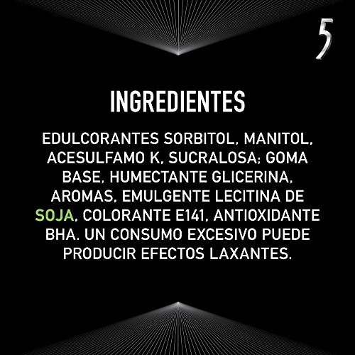 Five Chicles Sin Azúcar con un Explosivo Sabor a Hierbabuena de Larga Duración en formato Lámina (10 x 12 chicles)