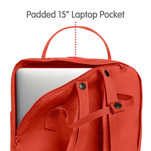 Fjallraven F27172 -333 Kånken Laptop 15" Rowan Red OneSize, 28x16x40cm