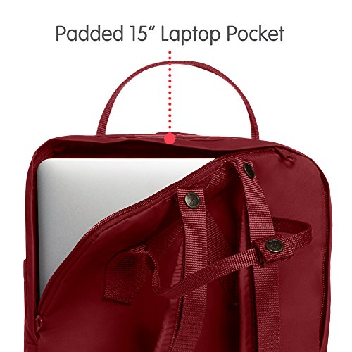 FJÄLLRÄVEN Kånken Laptop 15" Backpack, Unisex Adulto, ox Red, 40 x 28 x 16 cm, 18 L