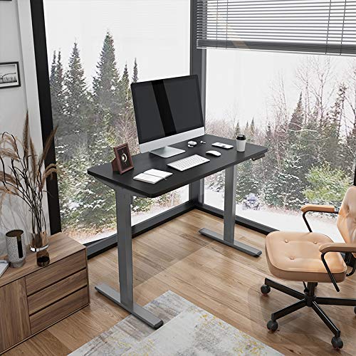 FLEXISPOT EF1 Escritorio de Pie Ajustable en Altura Standing Desk Mesa Ordenador Gaming Elevable de Acero Sólido con Tecla de 4 Opciones Memoria Automática Inteligente con Motor (C-Gris)