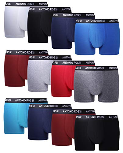 FM London Antonio Rossi Fitted Boxer para Hombre, Colores Claros, L, Pack de 12