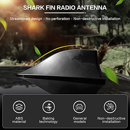 Folconroad Señal de radio universal para coche diseño de aleta de tiburón Coche techo superior AM/FM Radio tiburón antena（Negro）