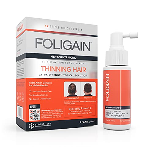 Foligain Tratamiento de regeneración del cabello para hombres con 10% de trioxidil