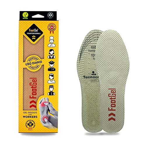 Foot Gel - Plantillas Profesional® especialmente recomendadas para profesionales que deban permanecer mucho tiempo de pie. (Eucalipto, 35-38)