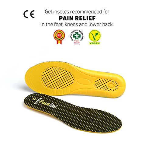 Footgel- Plantillas Foot Gel Works® ayuda a prevenir y aliviar lesiones producidas por los impactos contra el suelo al practicar cualquier tipo de actividad laboral (Naranjo, 35-38)