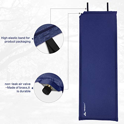 Forceatt Colchon Acampada, Autoinflable - Almohadilla para Esterilla Camping Ligera y Gruesa de 5 cm y Partículas Antideslizantes en la Parte Posterior Ideal para Mochilero y Acampada.