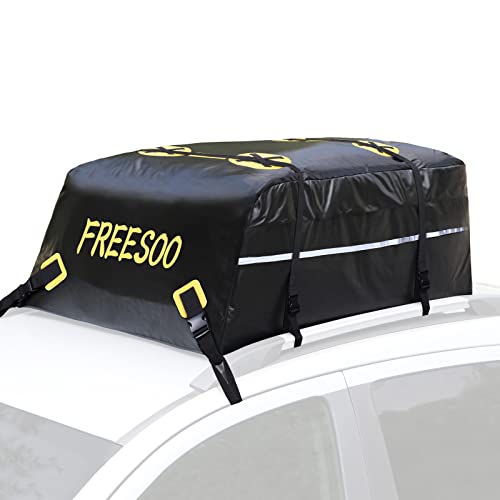 FREESOO Bolsa para Techo de Coche, Bolsa de Equipaje de Coche, Bolsa de Techo Blando para Coche, Bolsa de Techo, Bolsa de Techo Impermeable, 15 pies cúbicos Bolsa de Techo Impermeable 840D