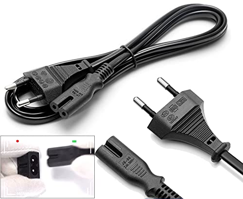 FSKE 3 Metros C7 Power Cable Cord con Euro Conector a IEC C7, Figure 8, Cable de alimentación Adecuado para Samsung Toshiba LG Philips Sharp Sony PC Monitor, TV, DVD, Printer Radio etc