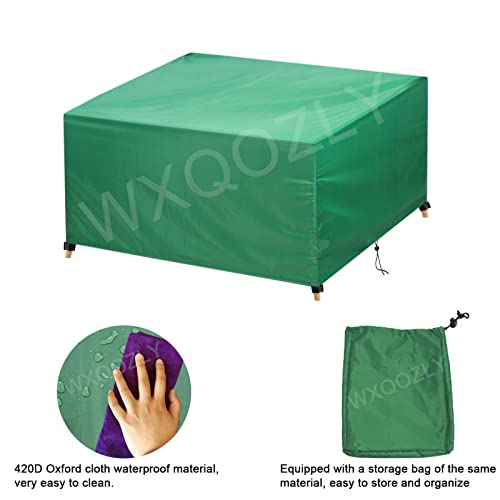 Funda Mesa Jardin,Rectangular Funda Muebles Exterior,420D Oxford Funda Protectora Muebles Jardin,Impermeable, a Prueba de Viento, protección UV,Cubierta de Muebles 150x150x75cm