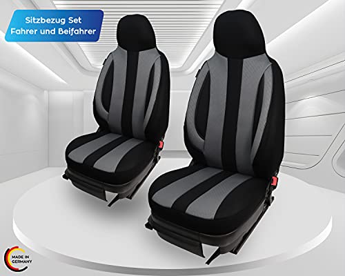 Fundas de Asiento para Coche compatibles con Land Rover Range Rover Evoque 2 2019, para Conductor y copiloto, Color Negro/Gris