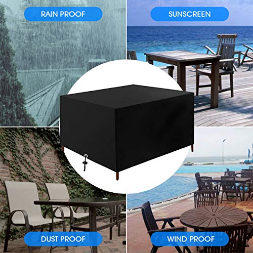 Fundas para Muebles de Jardín, Impermeable Fundas para Mesas, Anti-UV Funda Protectora, 126 x 126 x 74 cm (L x W x H), Fundas Mesas Jardin Exterior, Anti-desvanecimiento Cubierta Protectora Exterior