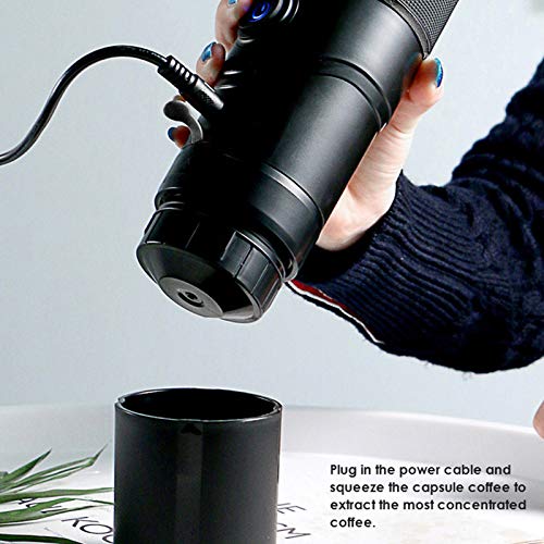 fuwinkr Máquina de Espresso eléctrica, Cafetera de Viaje portátil con cápsula de café, Cable USB Cafetera eléctrica Taza de Viaje Cafetera de Coche para Viajes, Exteriores, hogar y Oficina