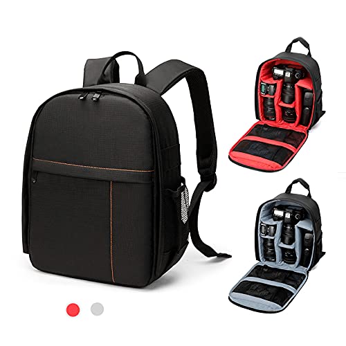 G-raphy Mochila Fotografía Mochila para Cámara a Prueba de Golpes a Prueba de Choques con Divisores Personalizados Acolchados para Lentes, Laptop, Porta Trípode y Cámaras DSLR (Rojo)