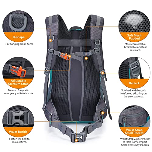 G4Free 35L Mochila de Senderismo Impermeable Mochila al Aire Libre Trekking Mochila para Acampar Senderismo Mochilero Escalada con Funda para Lluvia