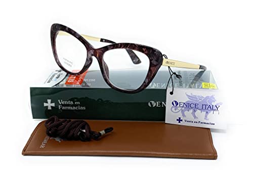 Gafas de presbicia Mujer Diseño en Colores: Demi, Grey, Beige. VENICE Hepburn - Dioptrías: 1 a 3,5 (Demi, 2,00)