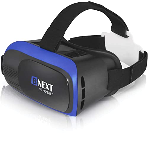 Gafas VR Compatible con iPhone y Android, Gafas Realidad Virtual para Movil - Disfruta de los Mejores Juegos y Videos RV, 360 y 3D, de Máxima Calidad y con la Mayor Comodidad (Blue)