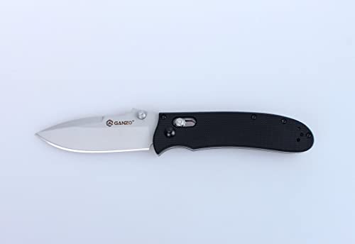 Ganzo G704 Navaja / Cuchillo de Bolsas, 440C Acero Inoxidable (Negro)