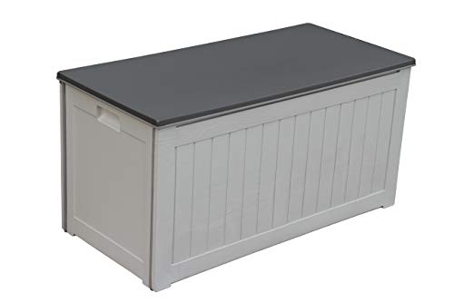 GARDIUN NT190 - Arcón de Resina Basic I 190 Litros de Capacidad 45x96x48 cm Polipropileno Resistente Gris Para Interior y Exterior Fácil Montaje y Limpieza