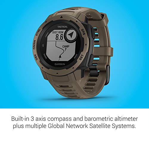 Garmin Instinct Tactical - Reloj resistente con GPS y funciones tácticas, Marrón Pardo