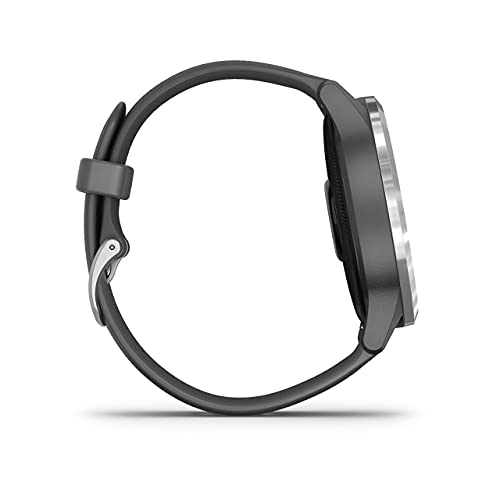 Garmin Vivoactive 4 - Reloj inteligente con GPS y funciones de control de la salud durante todo el día, color plata y gris (Reacondicionado)