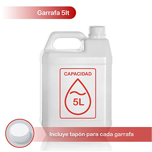 Garrafas bidon de plastico de 5 litros homologado ADR boca ancha ideal para agua gasolina y químicos también como deposito para aire acondicionado / camping / furgoneta camper (1)