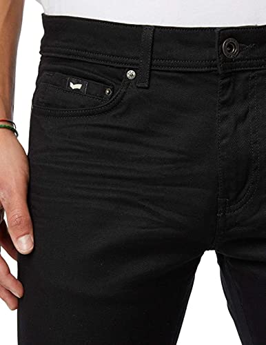 Gas Albert Simple Jeans, Super Black STR 9 1/2, 32 Hombres