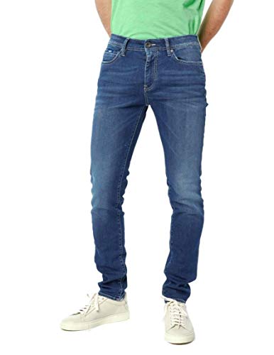 GAS Sax Zip Jeans, Blue Denim STR 10 1/2 OZ, 33 Hombres