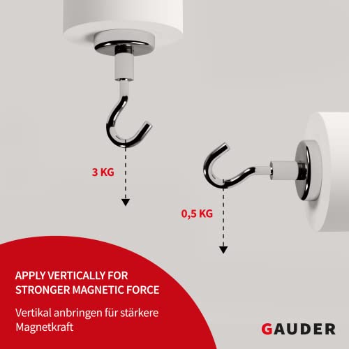 GAUDER Ganchos Magnéticos Resistentes | Ganchos de Neodimio para Refrigeradores y Pizarras | Imanes de Plata Para Colgar