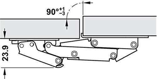 GedoTec Bisagra de solapa Bisagra de caravana Bisagra de puerta Bisagra de muebles para incluido en Parada Acero niquelado Plegable peso 2,1 kg Calidad de marca para su Sala de estar - 2 Stück