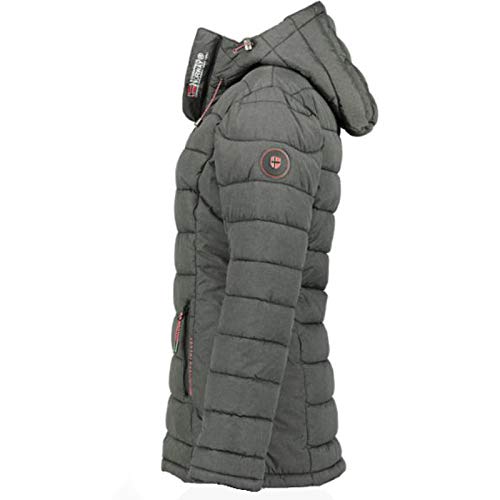 Geographical Norway Astana Lady Distribrands - Parka de mujer - Abrigo de piel sintética gruesa - Chaqueta cortavientos de invierno - Chaqueta de plumón con forro largo (Antracita XL - Talla 4)