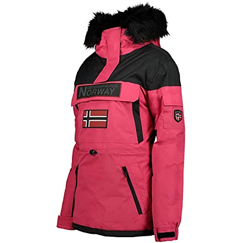 Geographical Norway Bruna Lady – Parka cálida para mujer – Abrigo grueso con capucha para exterior – Chaqueta cálida para invierno – Forro exterior para mujer (Fucsia, XL)