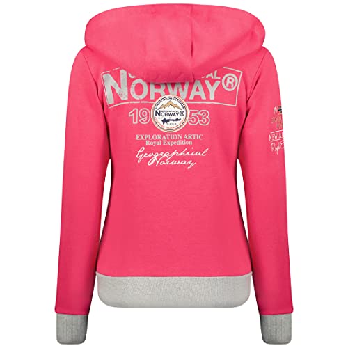 Geographical Norway Flyer Lady - Sudadera con Capucha para Mujer Bolsillos - Sudadera para Mujer Jersey Informal de Manga Larga Abrigo - Chaqueta con Capucha Tops Deportivos (Flash Pink XL Talla 4)