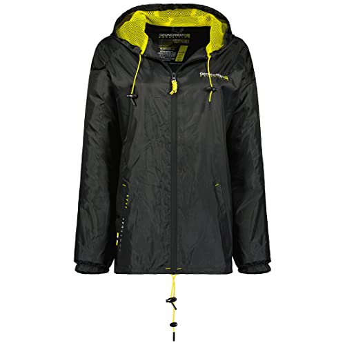 Geographical Norway /Geo Norway BOAT Women, chaqueta de primavera impermeable para mujer, cortavientos y kway para hacer deporte, senderismo, etc, Negro , XL