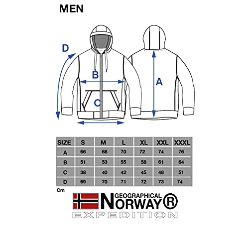 Geographical Norway GYMCLASS Men - Sudadera De Bolsillo Canguro para Hombre - Sudadera con Logo para Hombre - Sudadera con Capucha De Manga Larga - Sudadera Sport Regulier () (Negro, XL)