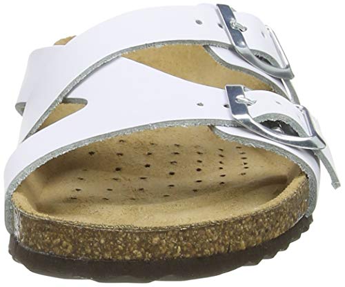 Geox D BRIONIA G, Sandalias deslizantes. Mujer, Blanco, 36 EU