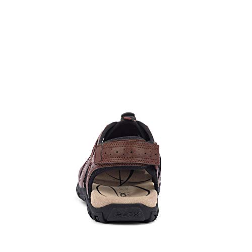 Geox Strada U - Sandalias Punta Cerrada Hombre, Marrón (Brown C0013), 44 EU, Par