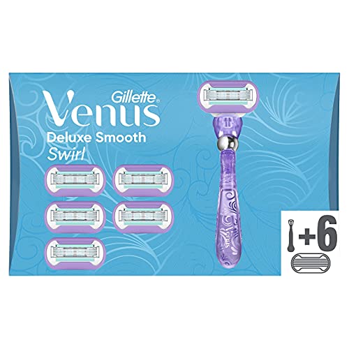 Gillette Venus Delux Swirl Maquinilla de Afeitar Mujer + 6 Cuchillas de Recambio